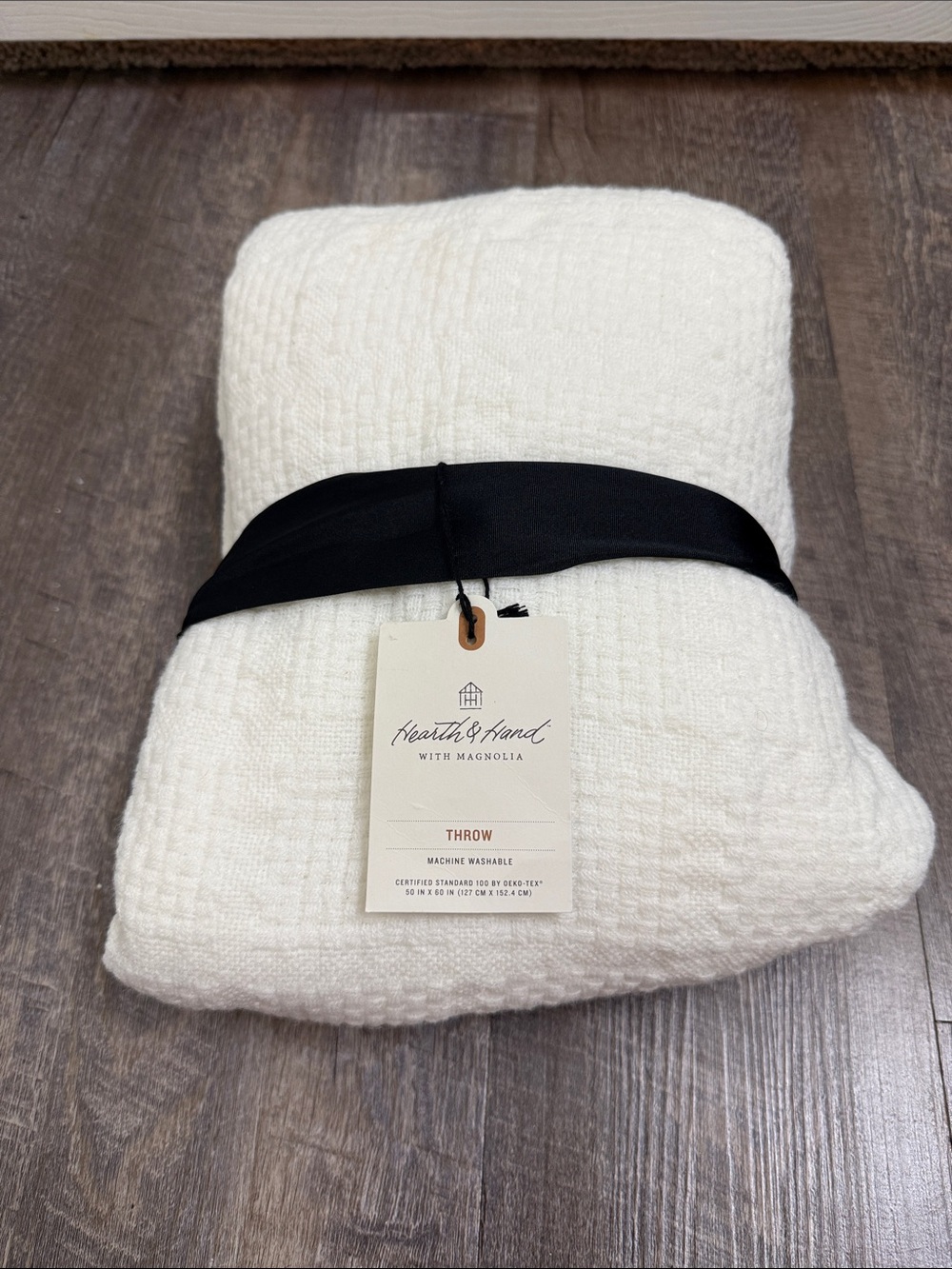 Hearth & Hand Cream Textured Throw Blanket
